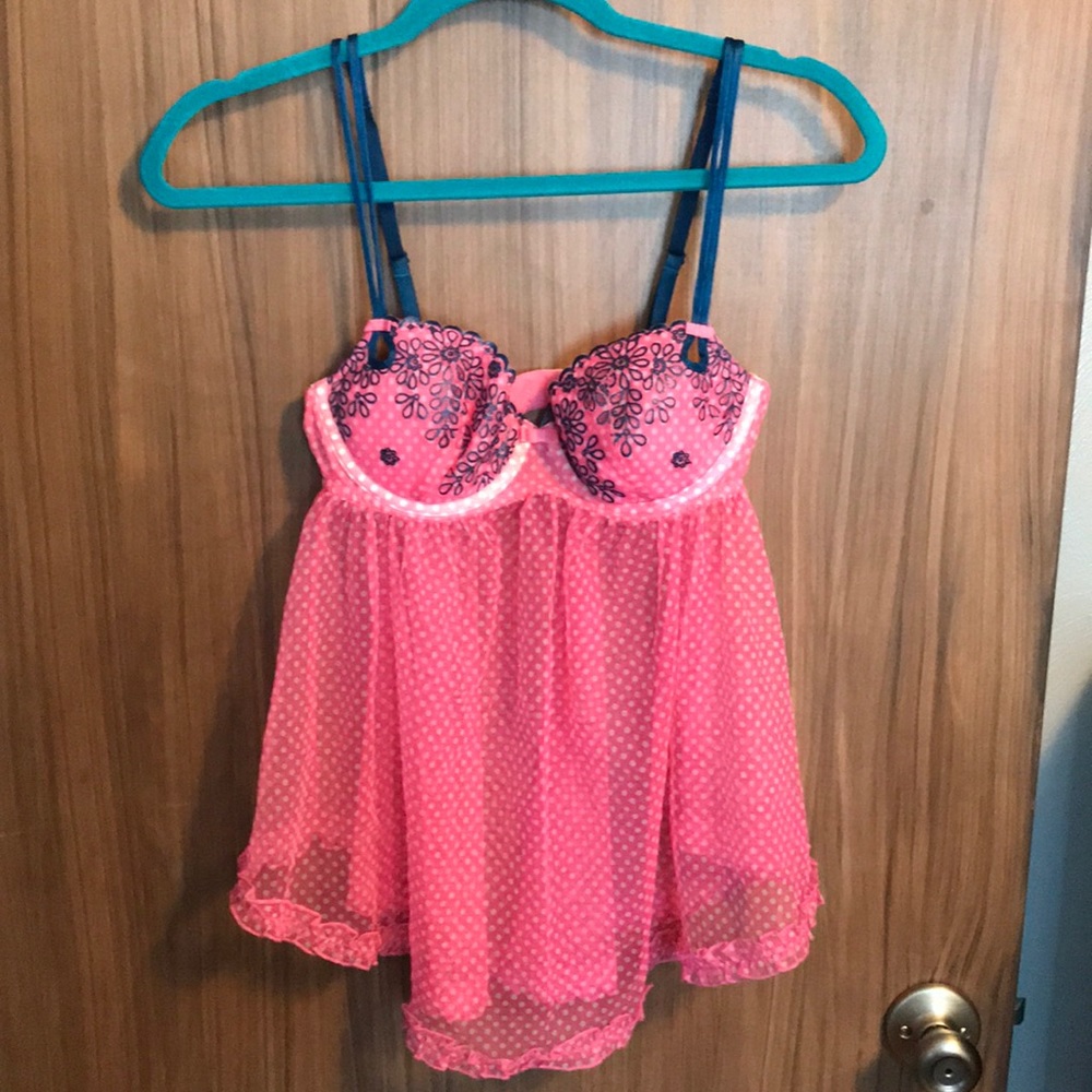 Never worn-Pink and Blue lingerie-34C